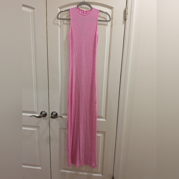 1. NWT SKIMS SOFT LOUNGE RIB SLEEVELESS DRESS IN COTTON CANDY - Picture 2 of 8